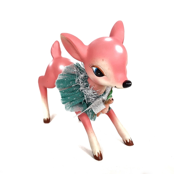 Retro Inspired Pink & Turquoise Reindeer Set - Picture 4 of 6